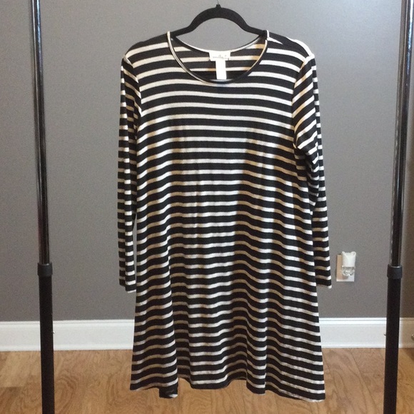 Anthropologie Dresses & Skirts - S Puella by Anthropologie black and cream striped dress